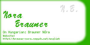 nora brauner business card